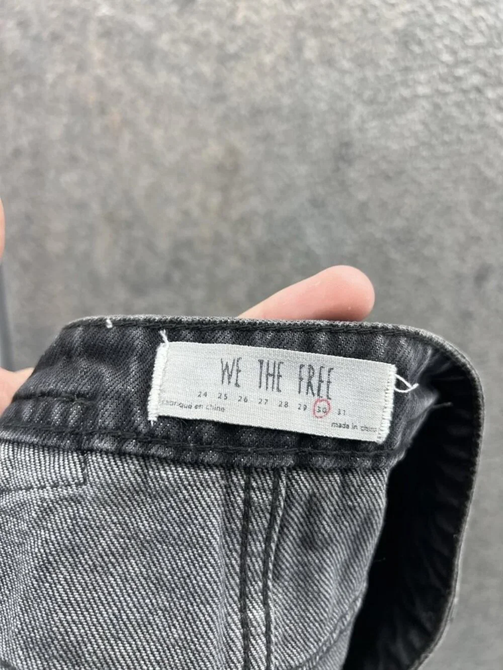 We The Free Skirt Womens 30 Gray Denim Mini Raw Frayed Hem Buckle Back Pockets